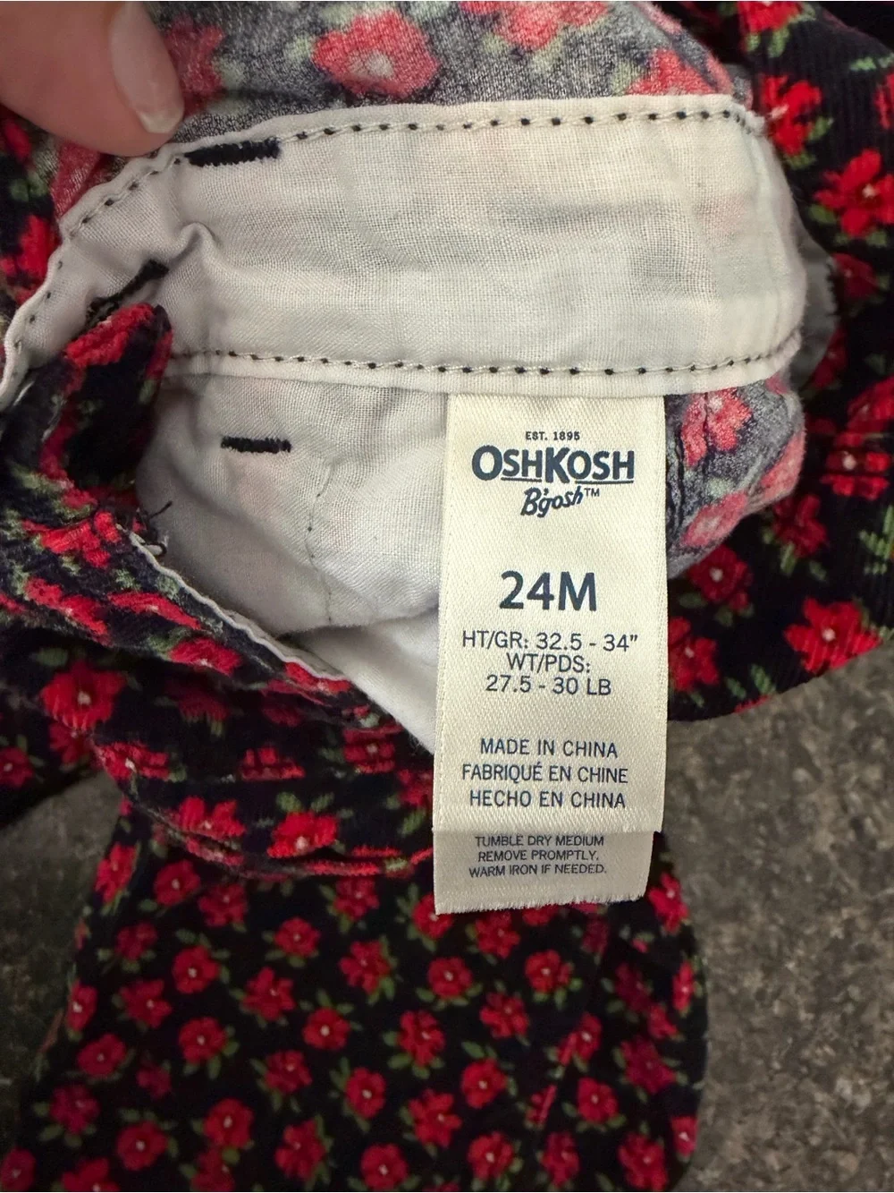 OshKosh B’gosh 24M Floral Overalls